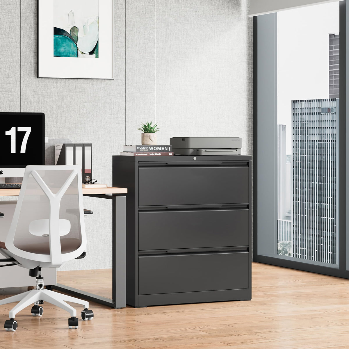 3 Drawer Metal File Cabinet with Lock D99144