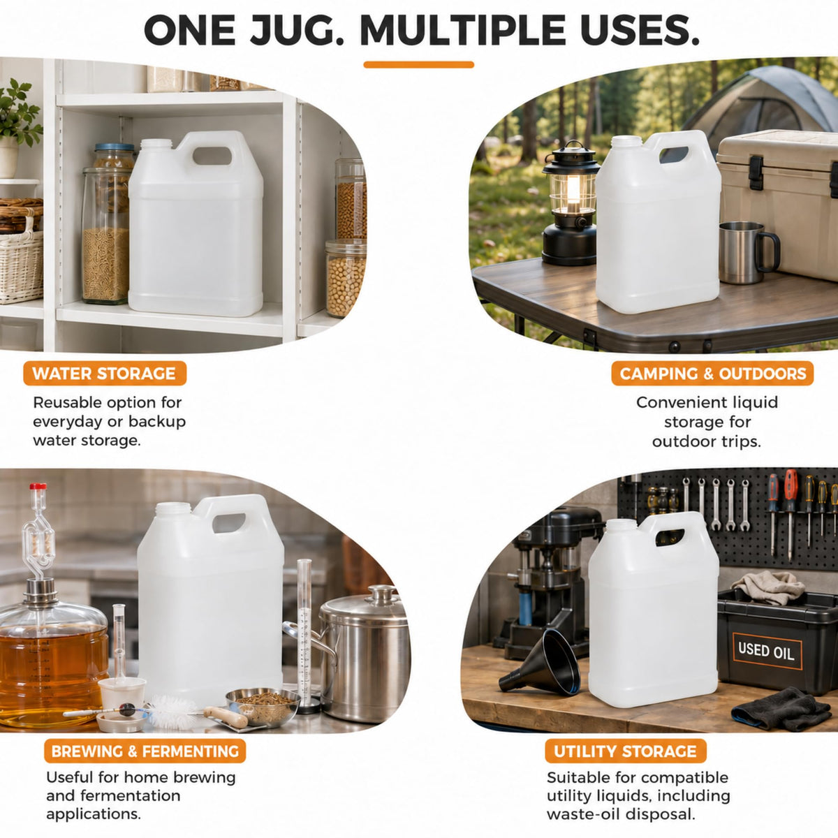 2.5 Gallon Reusable Plastic Water Jug with Lid C3114