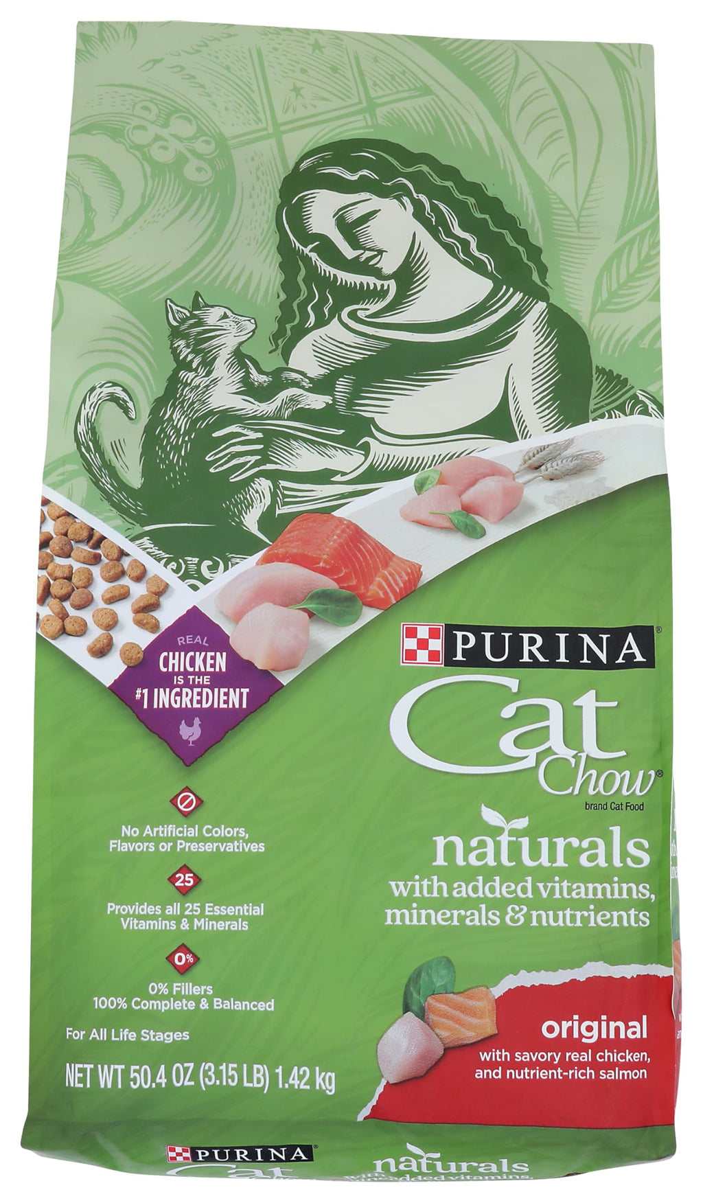 Dry Cat Food With Real Chicken 3.15 Lb Bag A462