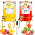 1 Gallon Glass Beverage Dispenser with Spigot, 2 Pack H969