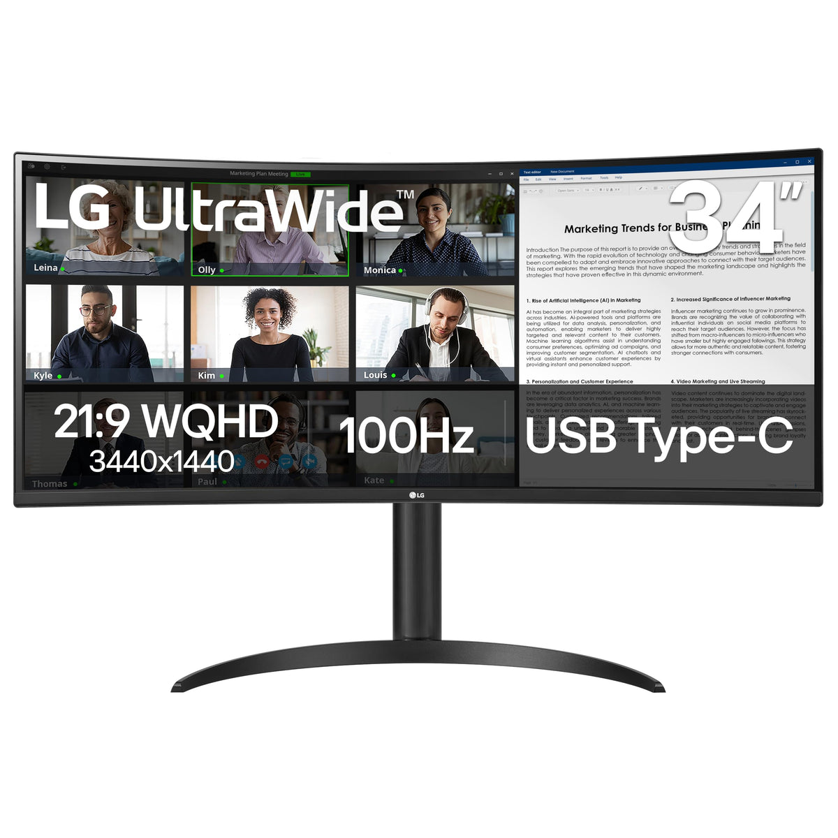 34-inch UltraWide WQHD Curved Computer Monitor C398093