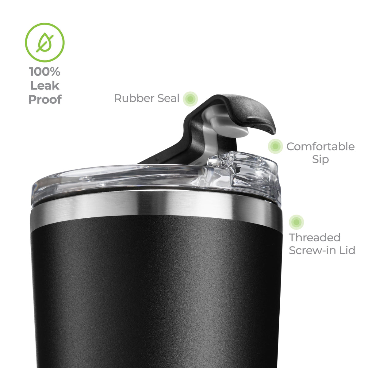 16 oz Stainless Steel Insulated Coffee Tumbler Black R858062