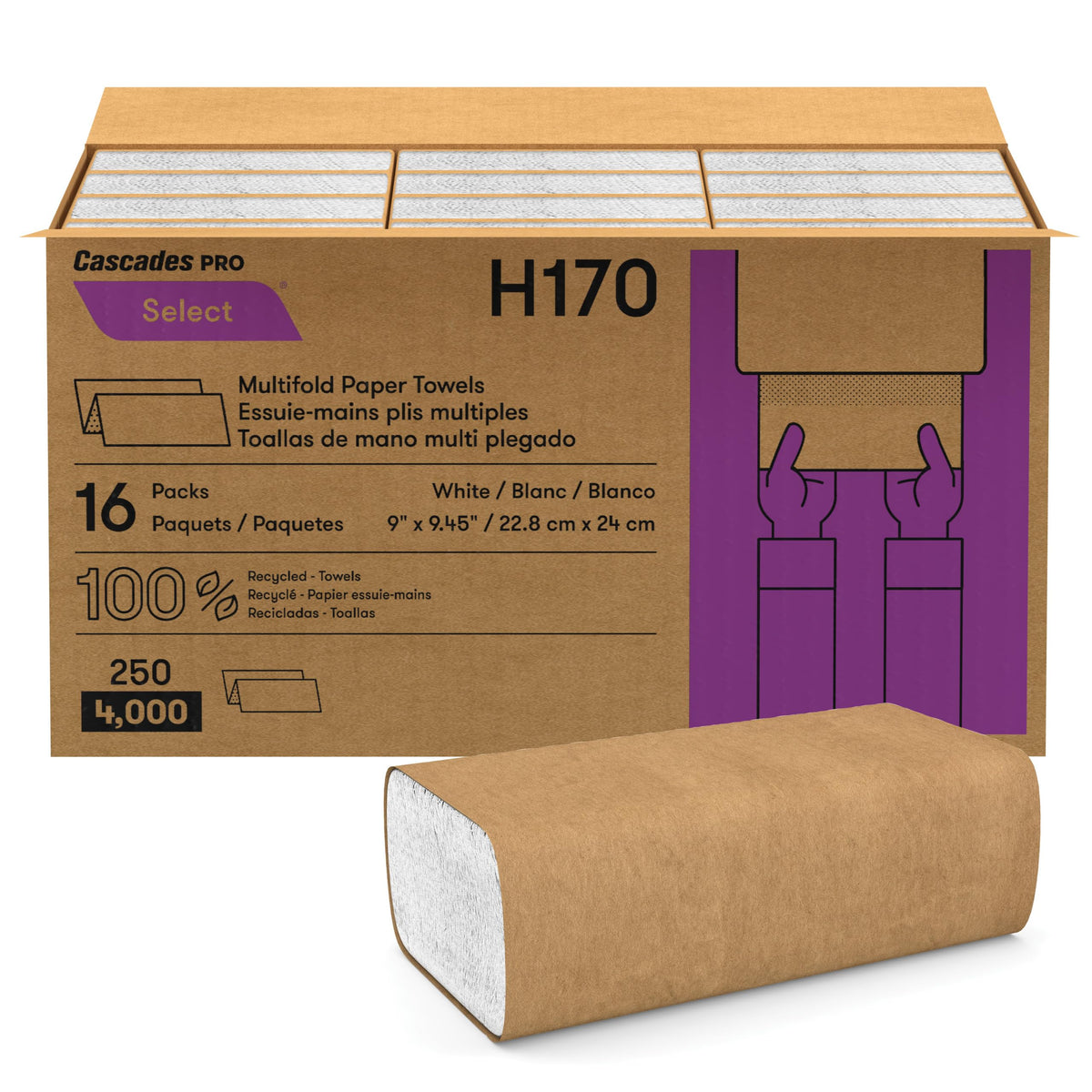 Multifold Paper Towels 250 Sheets White W13915