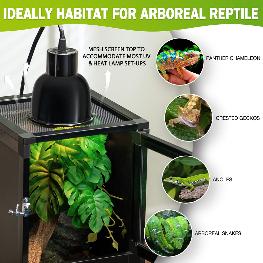 12"x12"x18" PVC Reptile Terrarium with Screen & Acrylic Doors T3807