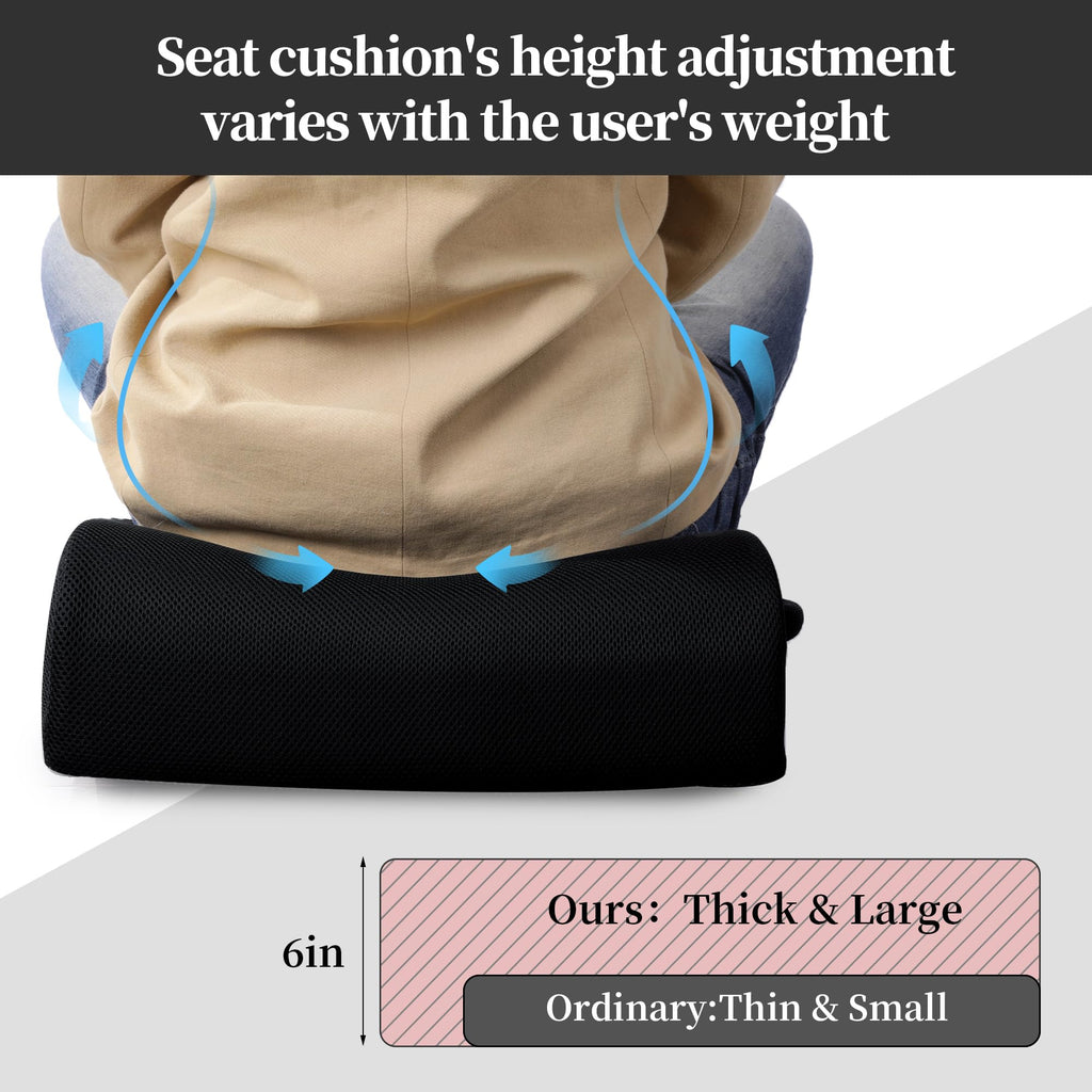 Extra Thick Memory Foam Chair Cushion with Carry Handle S161