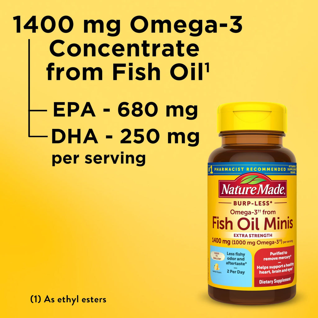 Fish Oil Omega 3 1400 mg Minis 60 Softgels Y277759