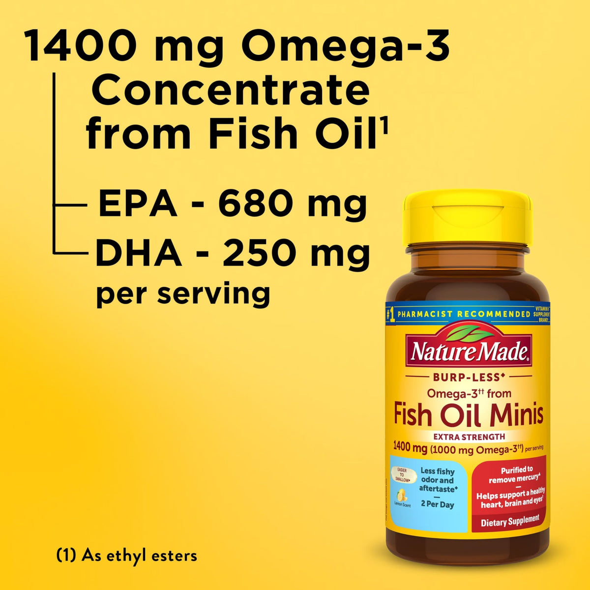 Fish Oil Omega 3 1400 mg Minis 60 Softgels Y277759