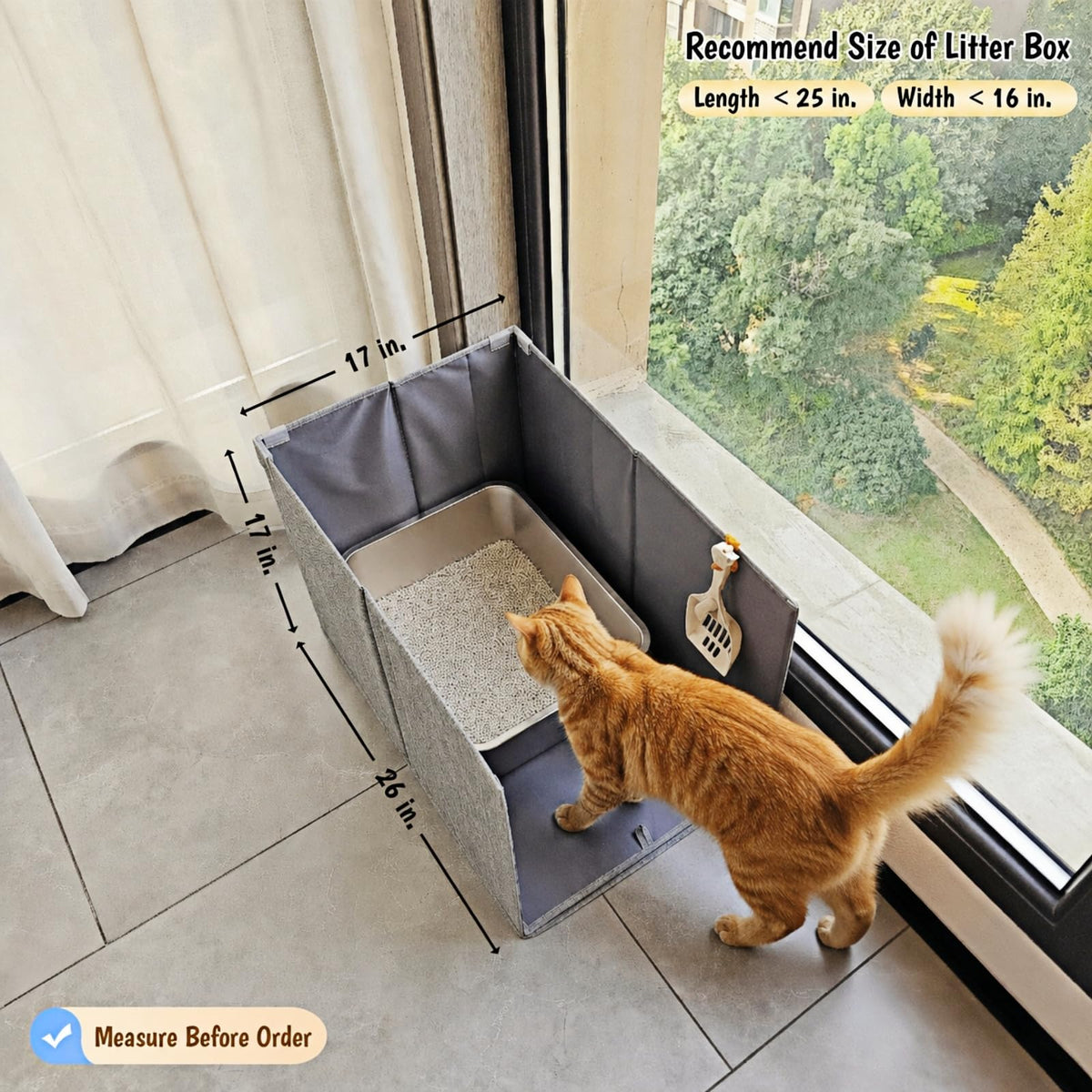 Extra Large Open Top High Sided Cat Litter Box Enclosure T935741