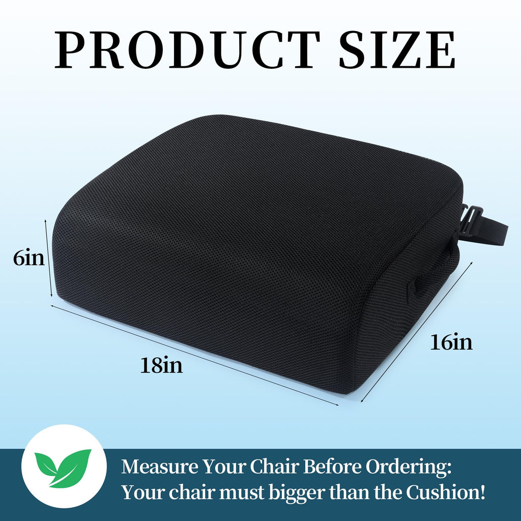 Extra Thick Memory Foam Chair Cushion with Carry Handle S161