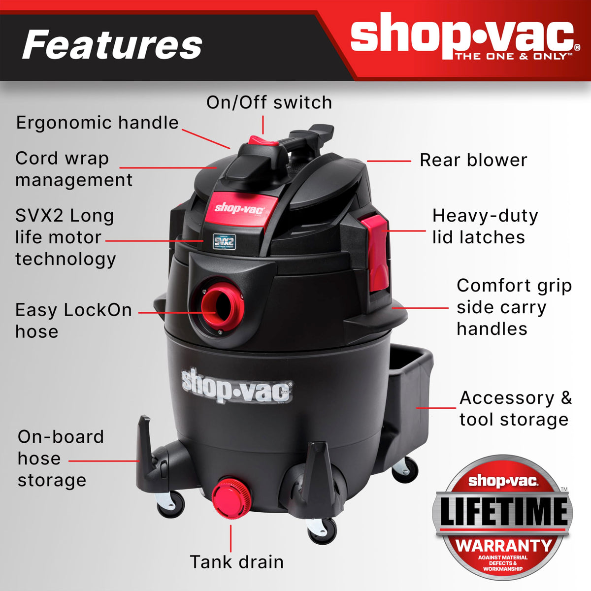 14-Gallon 5.5 Peak HP Wet/Dry Vac with Blower X32924