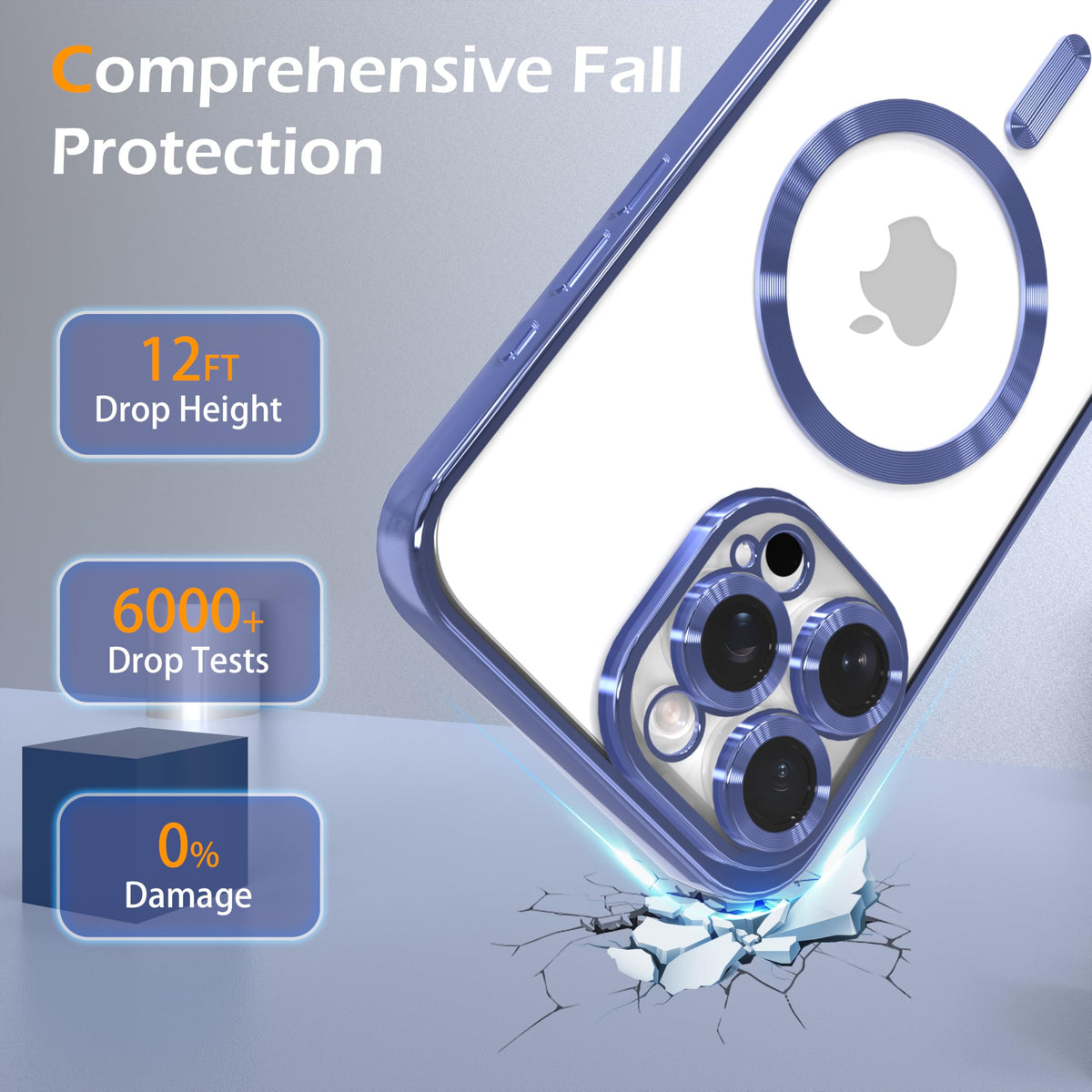 Magnetic Clear Case for iPhone 13 Pro Max with Camera Lens Protection V9733
