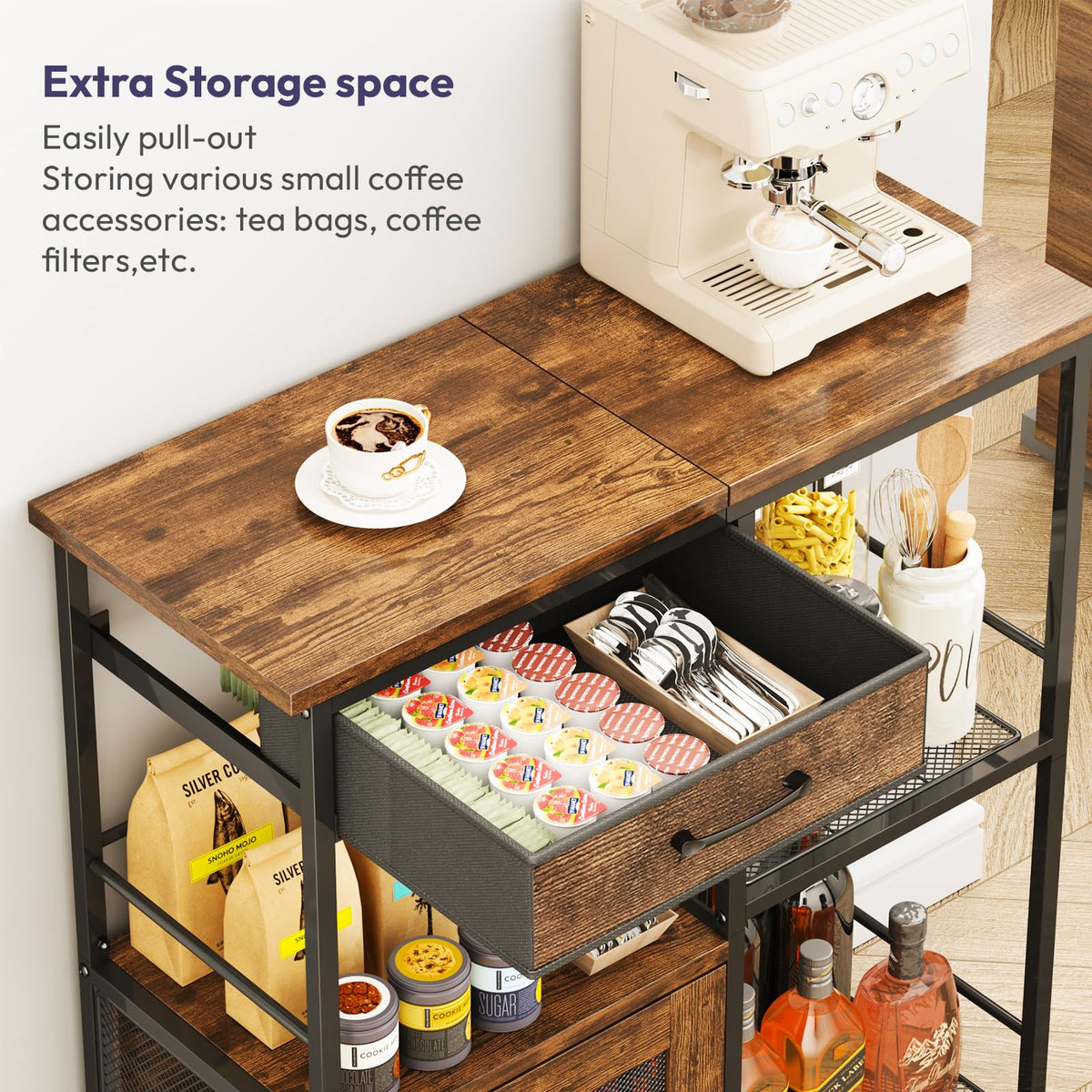 Coffee Bar Cabinet with Drawers Z591