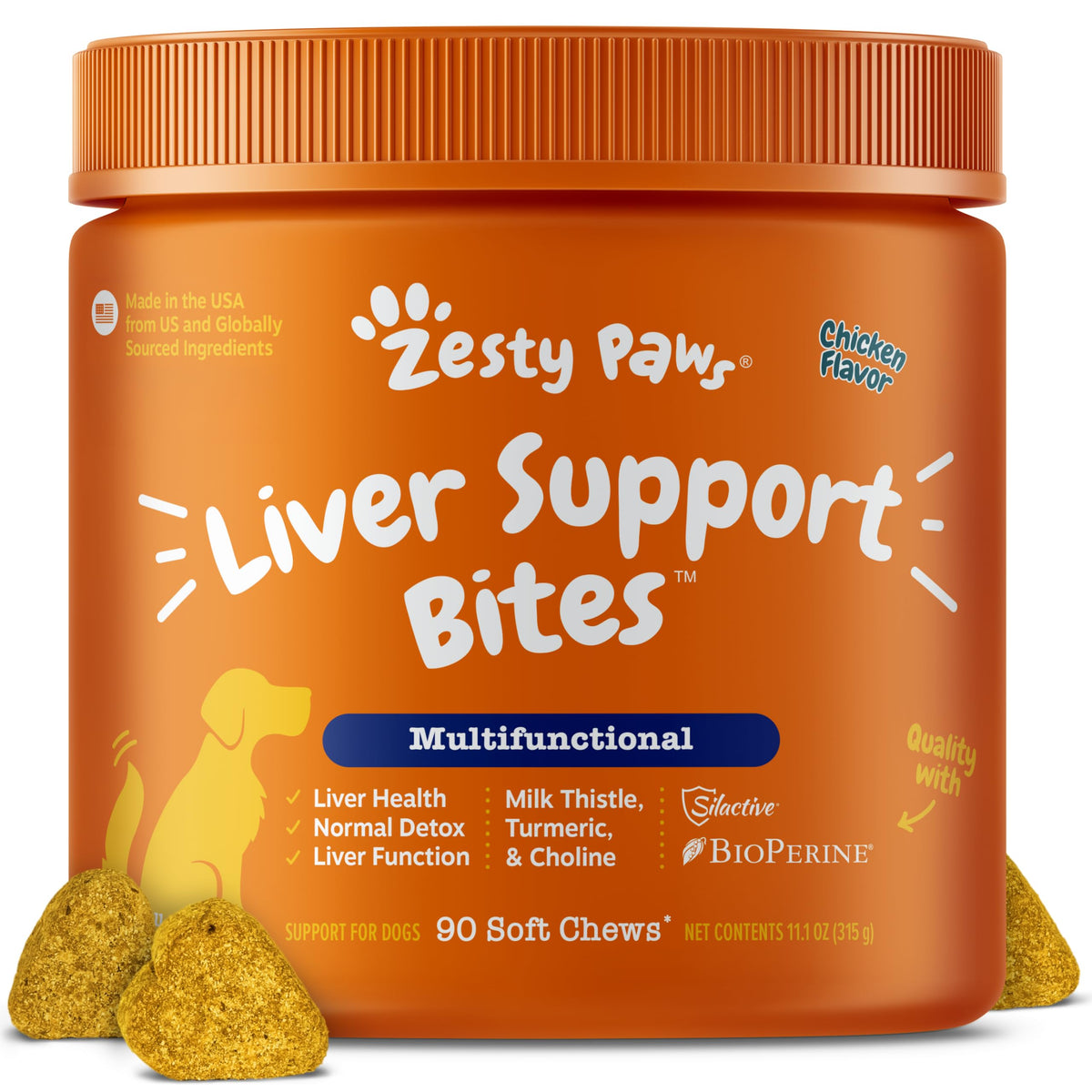 Dog Liver Supplement - Milk Thistle, Chicken, 90 Ct J781235