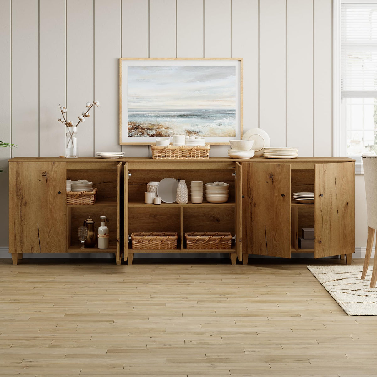 Oak Brown Storage Cabinets N82572