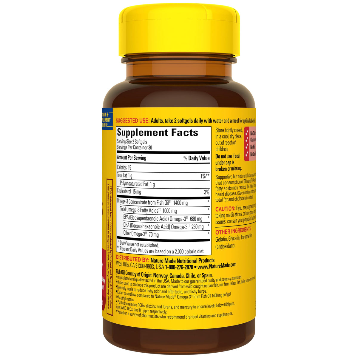 Fish Oil Omega 3 1400 mg Minis 60 Softgels Y277759