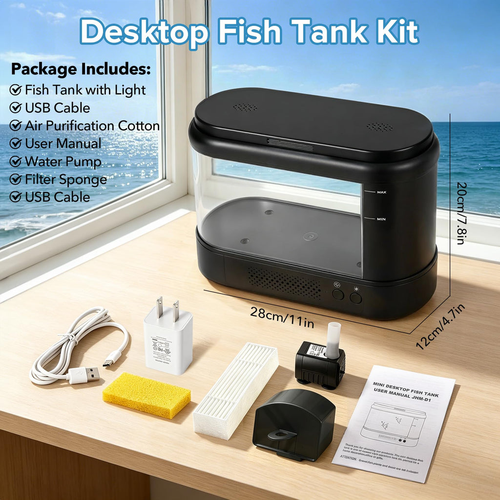 Black 1 Gallon Acrylic Aquarium Kit N604
