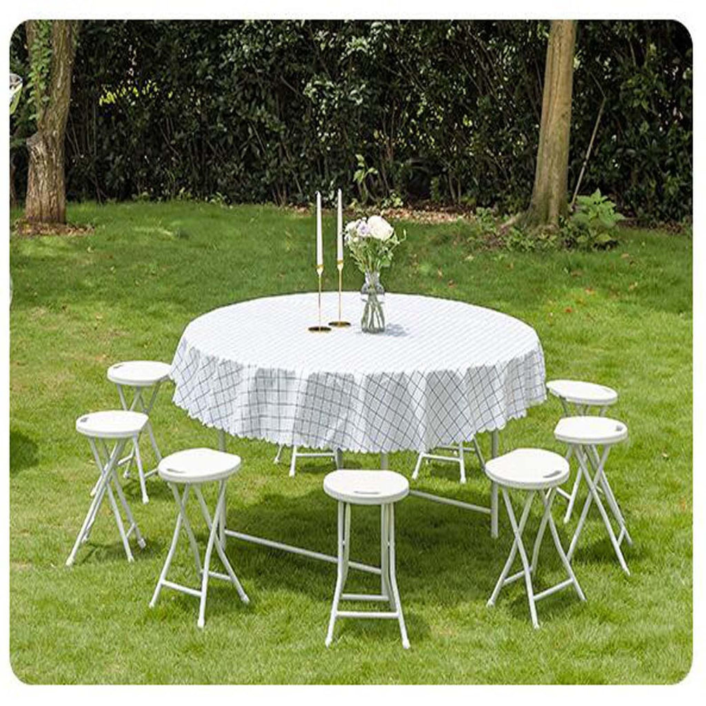18 inch Portable Folding Plastic Stool with Steel Frame N722