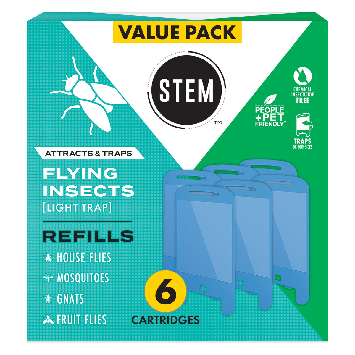 Insect Light Trap Refill Cartridges, 6 Count D751