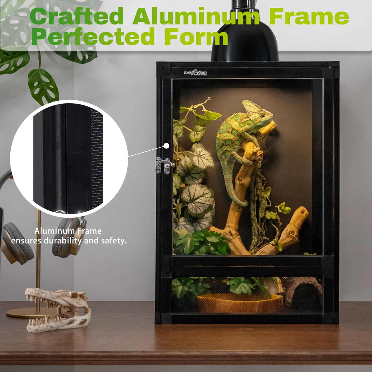 12"x12"x18" PVC Reptile Terrarium with Screen & Acrylic Doors T3807