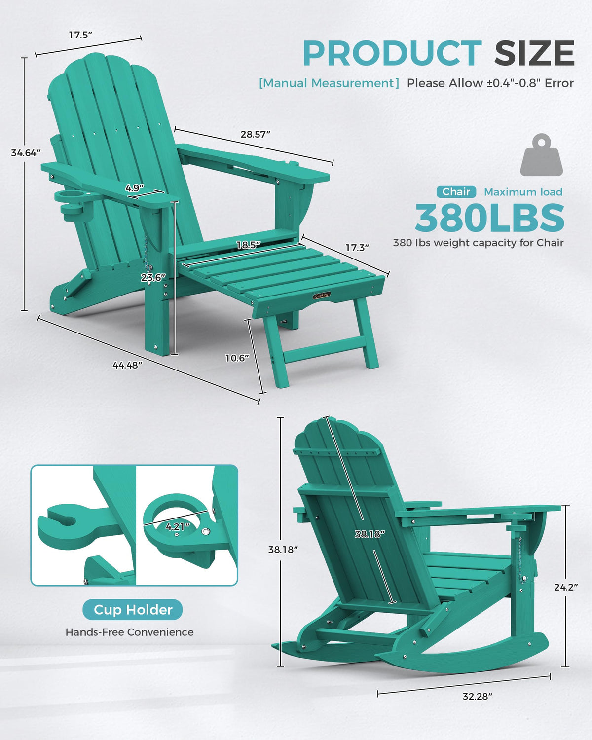 Adirondack Rocking Chair with Footrest L636731