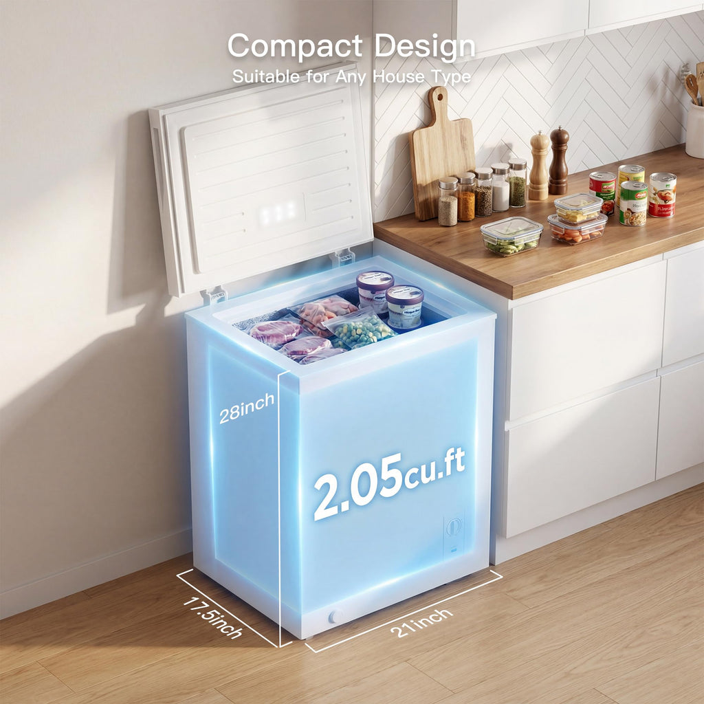 2.05 Cu.Ft Chest Freezer with 2 Removable Baskets H70056