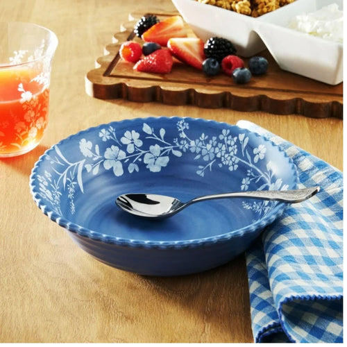 12-Piece Bamboo Melamine Dinnerware Set, Service for 4, Blue W6042
