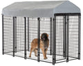 8'x4'x6' Heavy Duty Galvanized Metal Dog Kennel W2921