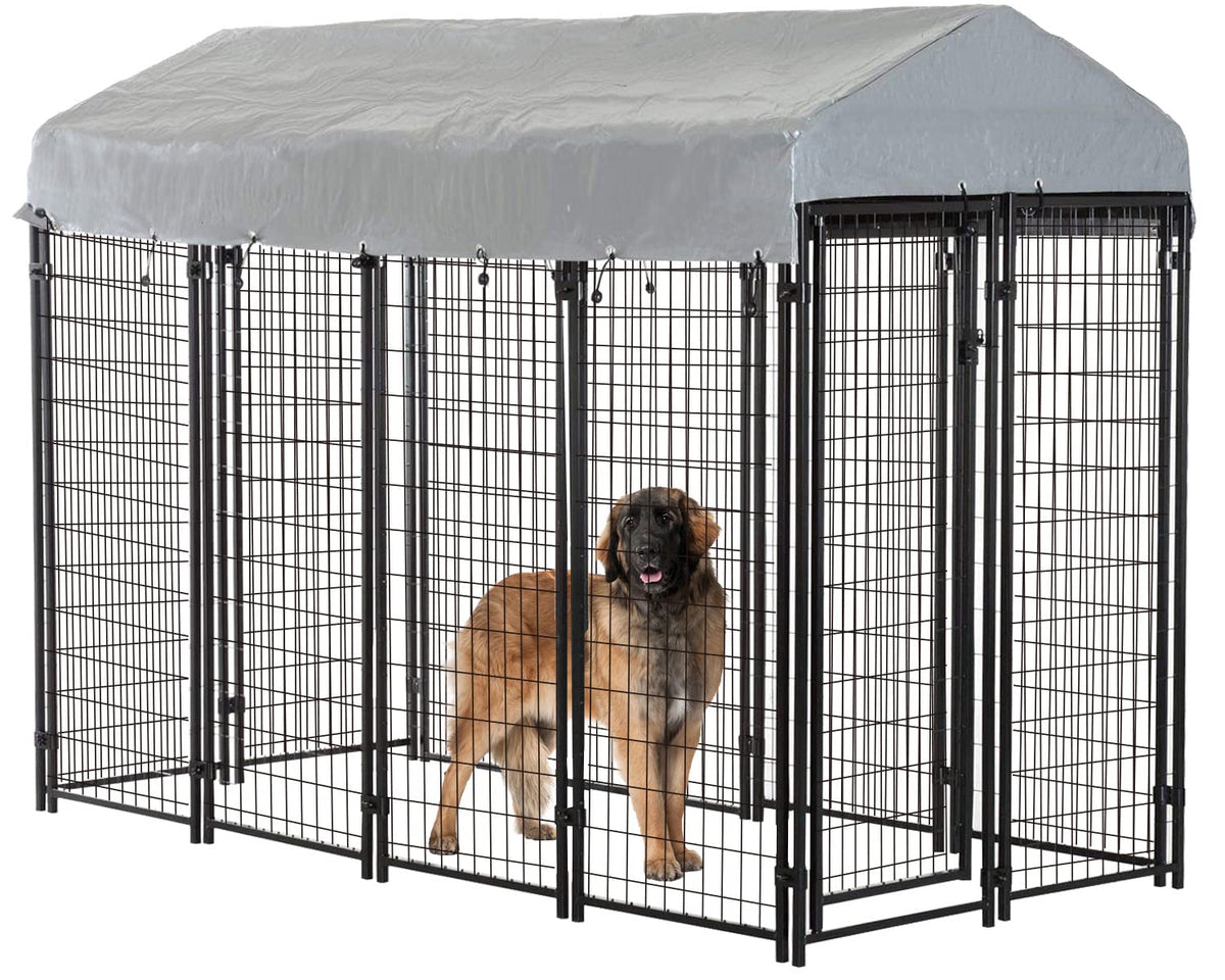 8'x4'x6' Heavy Duty Galvanized Metal Dog Kennel W2921