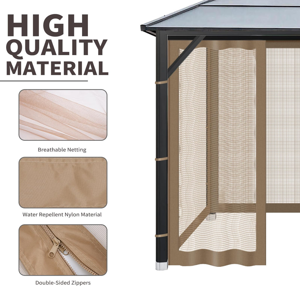 Brown Gazebo Mosquito Netting U11578