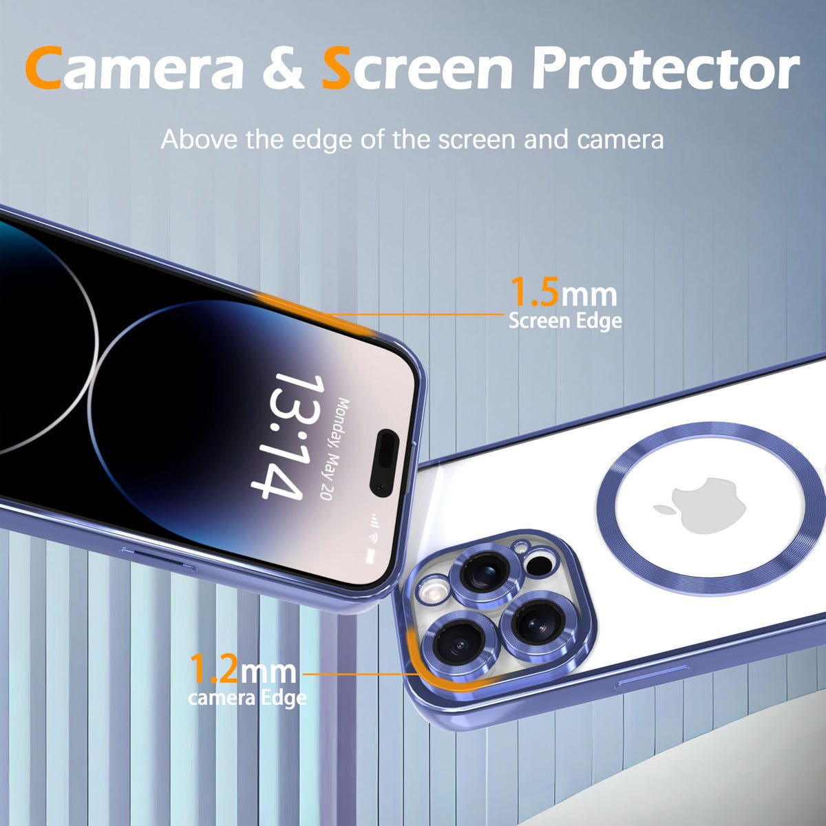 Magnetic Clear Case for iPhone 13 Pro Max with Camera Lens Protection V9733