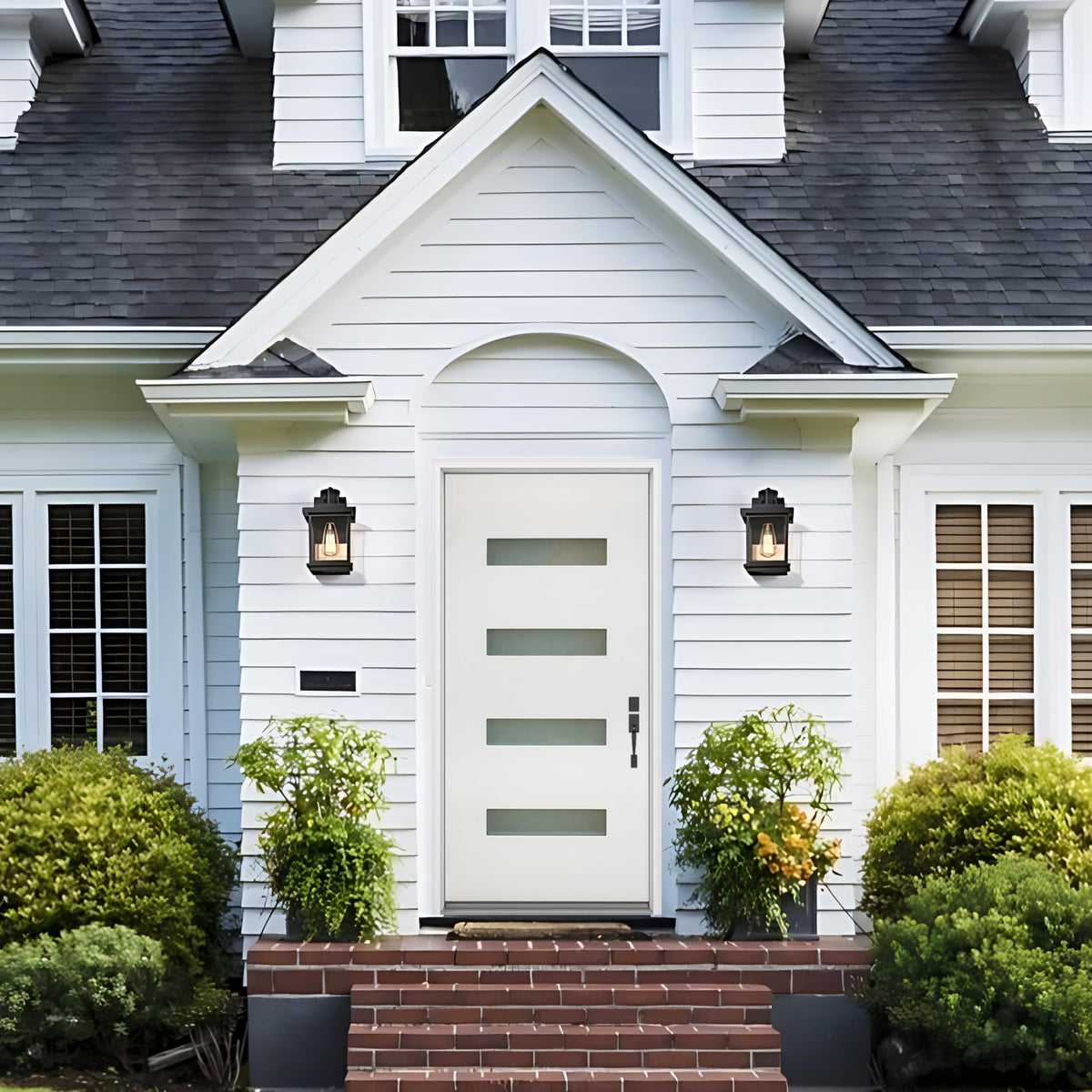 Fiberglass Exterior Front Door 36x80in Left-Hand Inswing Frosted Glass White Primed Q14969