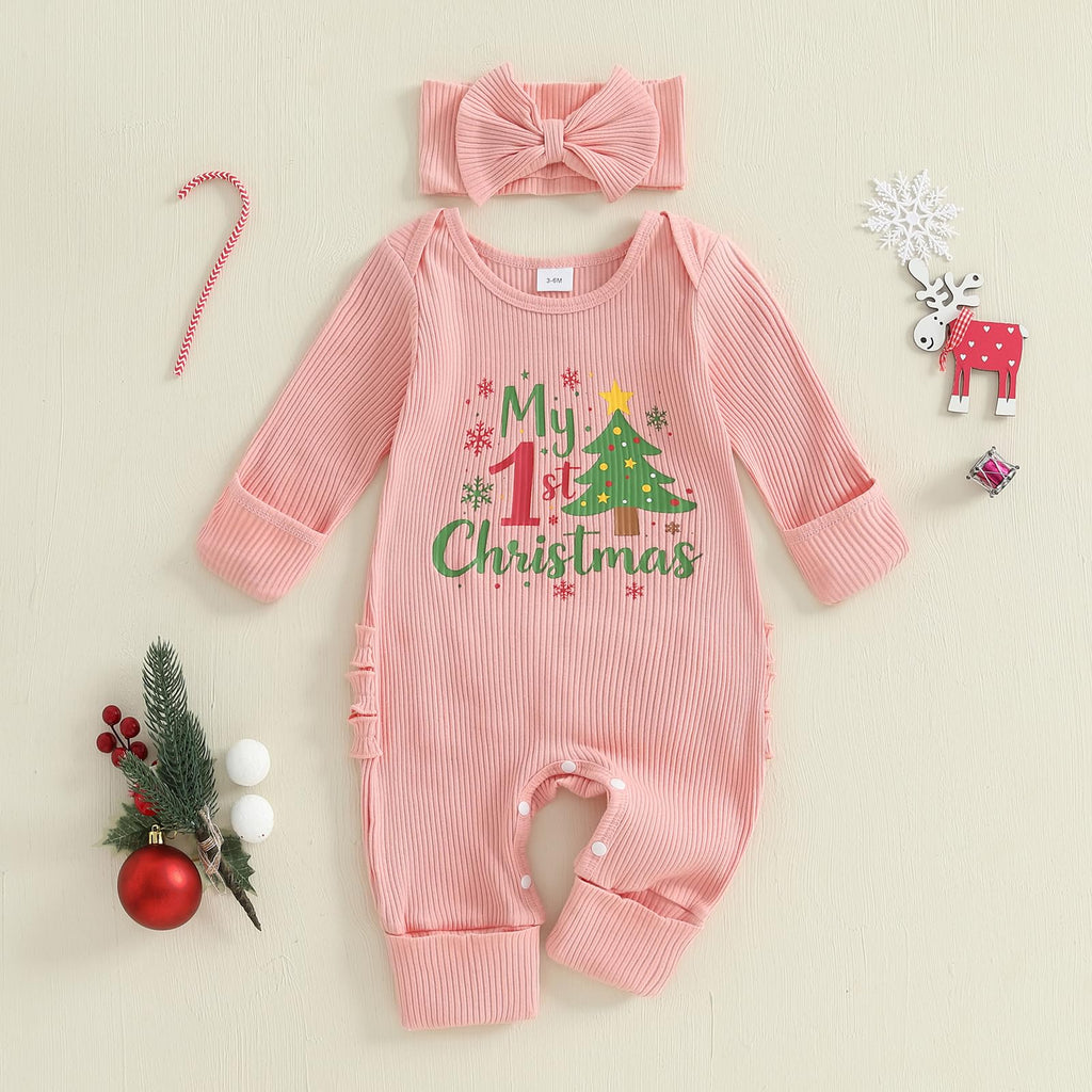 Christmas Tree Long Sleeve Romper Jumpsuit G90544