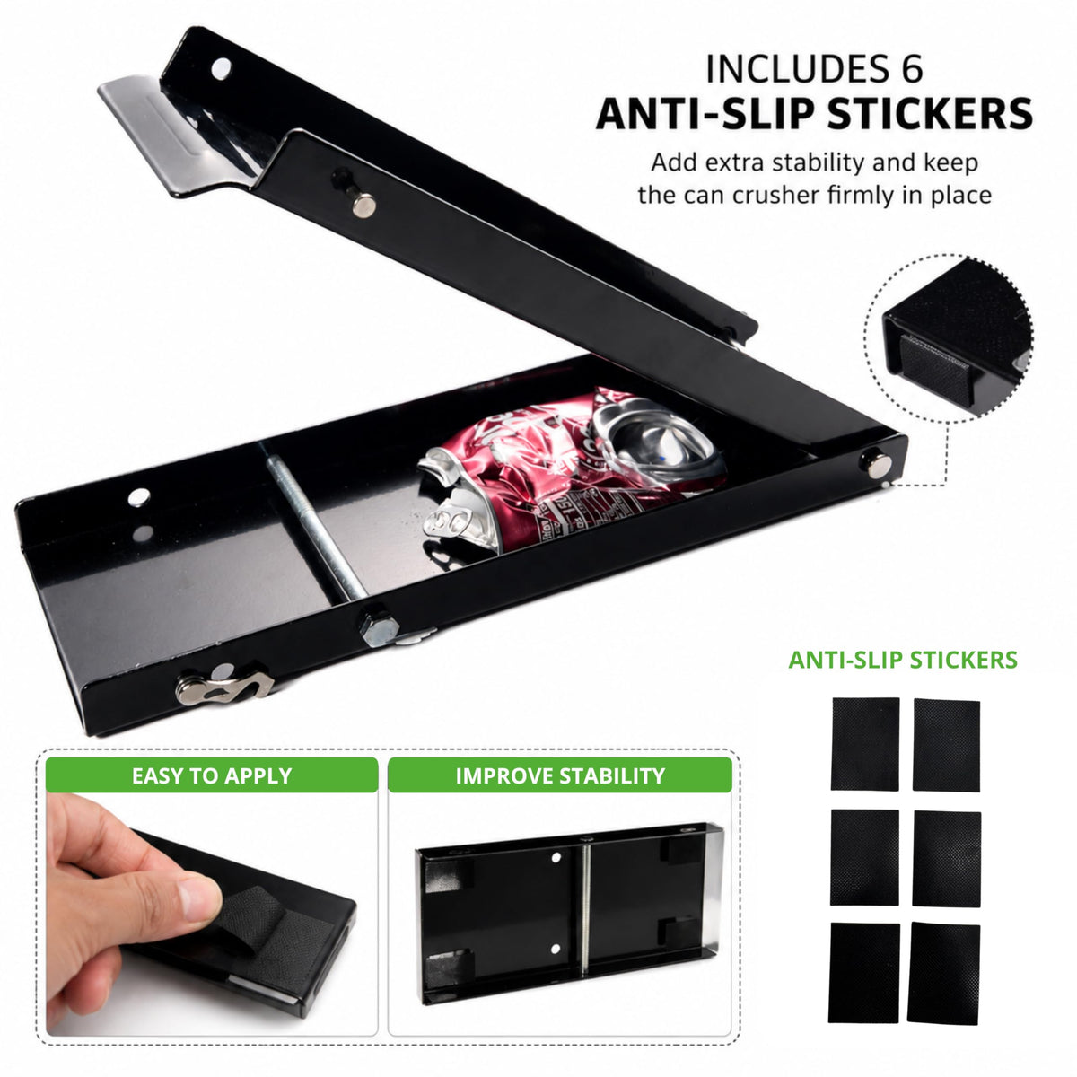 Heavy Duty Aluminum Foldable Can Crusher with Non-Slip Base X3897