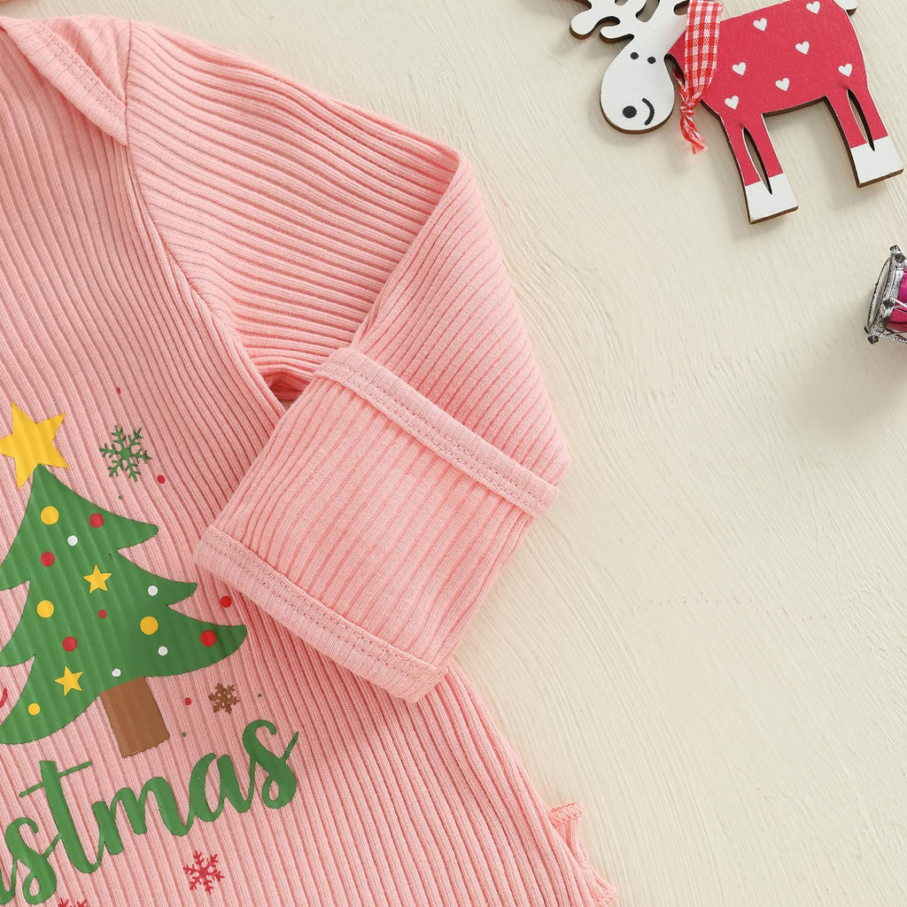 Christmas Tree Long Sleeve Romper Jumpsuit G90544