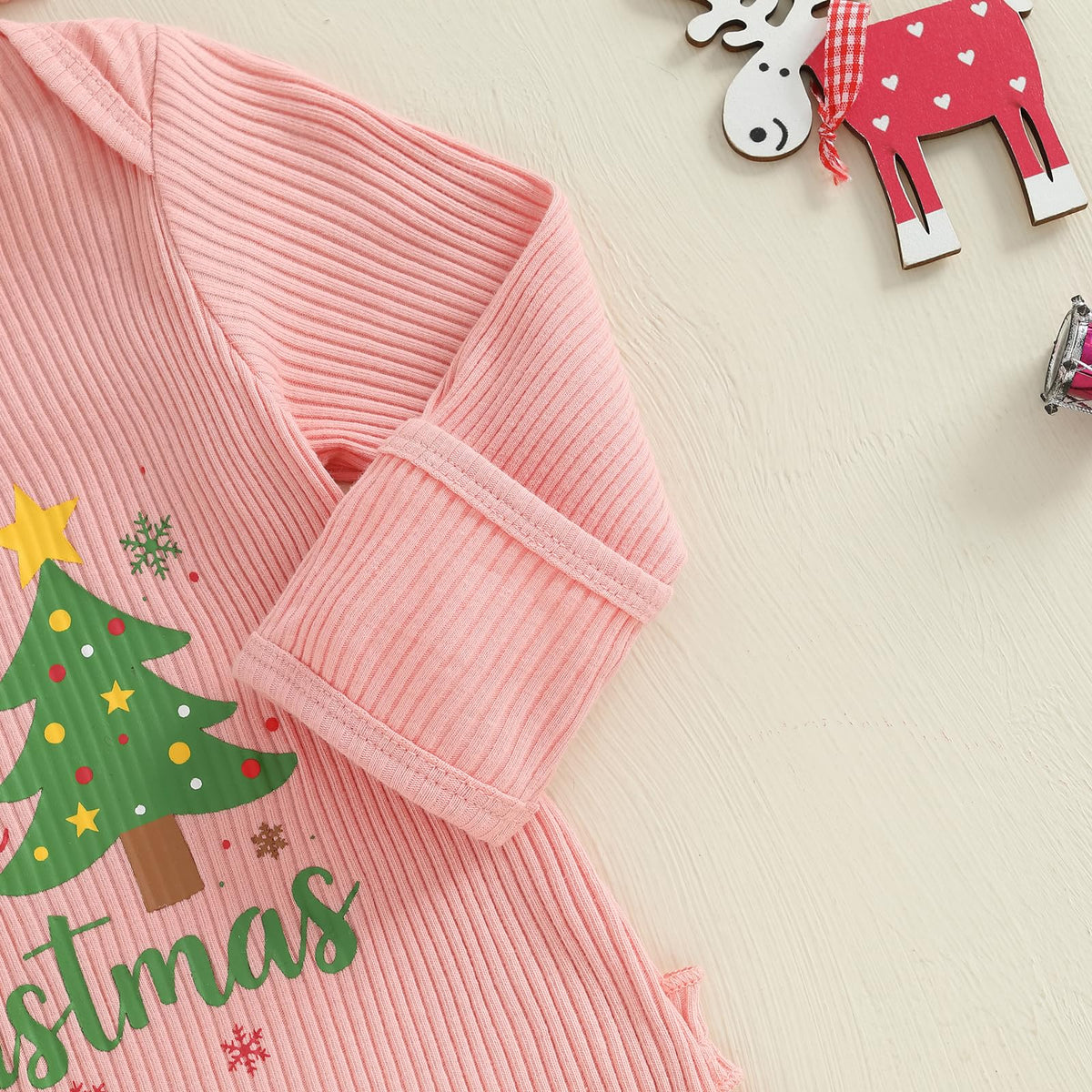 Christmas Tree Long Sleeve Romper Jumpsuit G90544