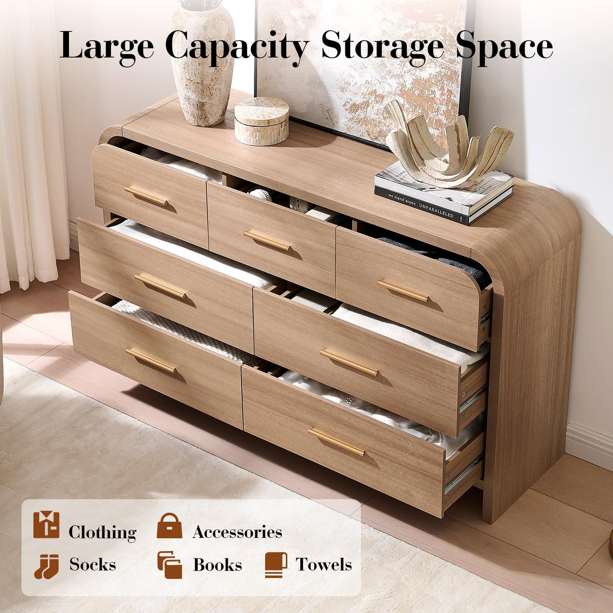 Curved 7 Drawer Dresser M447