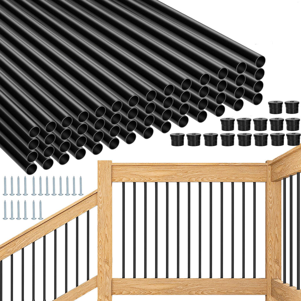 101 Pack 36" Round Black Aluminum Deck Balusters W33872