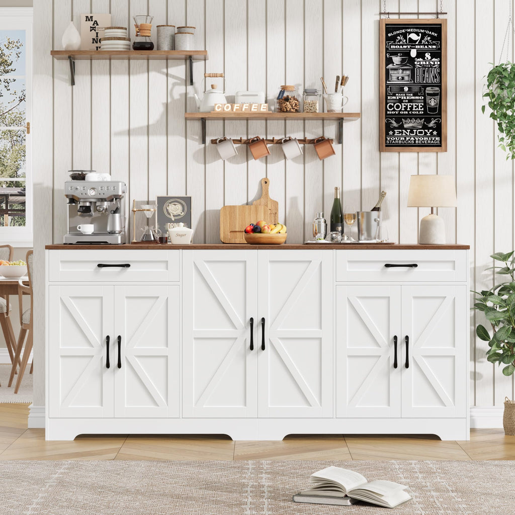 71” Large Kitchen Buffet Cabinet with Adjustable Shelves E9608