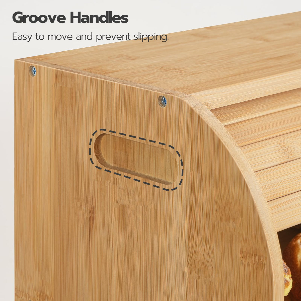 Bamboo 2 Tier Roll-Top Bread Box I877