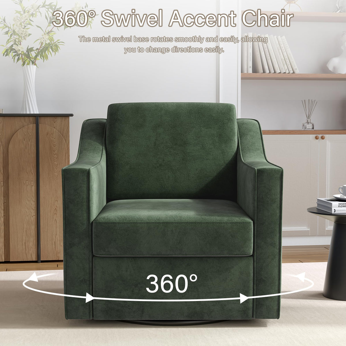 Green Swivel Accent Chairs Set of 2 Y7601