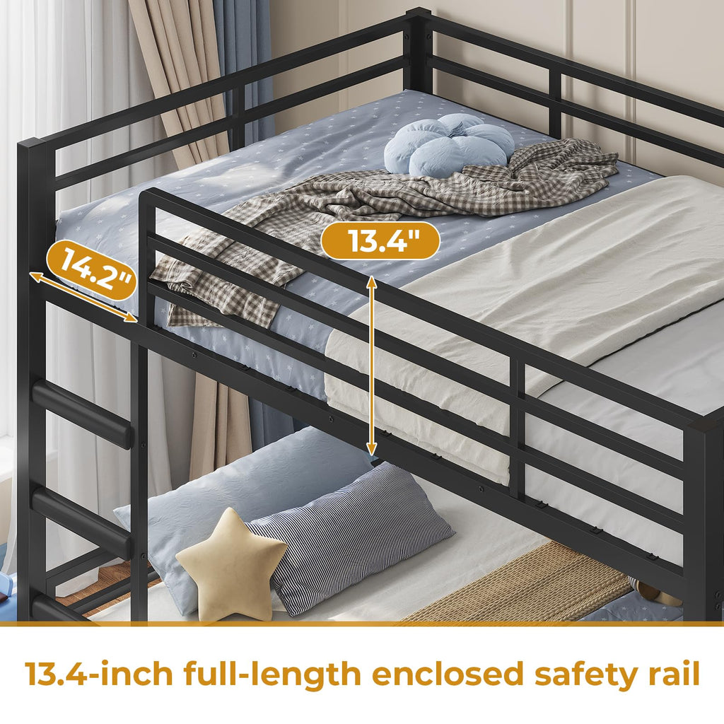 Black Bunk Bed with Bookshelves and Storage Drawers G50318