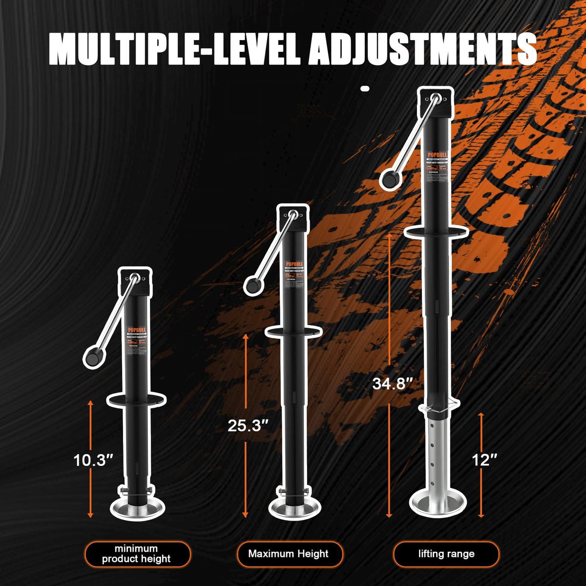 5000lbs A-Frame Trailer Jack with Adjustable Drop Leg G1290