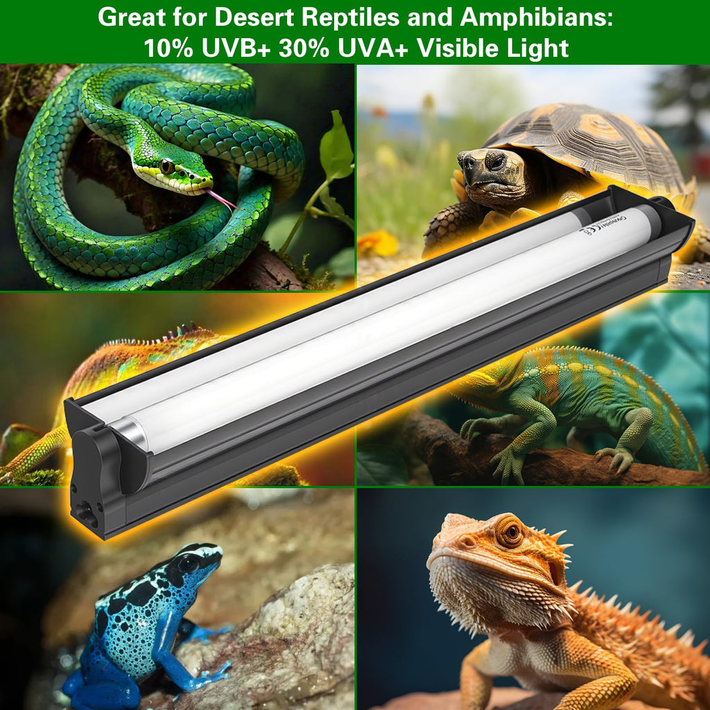 18 Inch 15 Watt UVB 10.0 Fluorescent Reptile Light Fixture Kit F217923