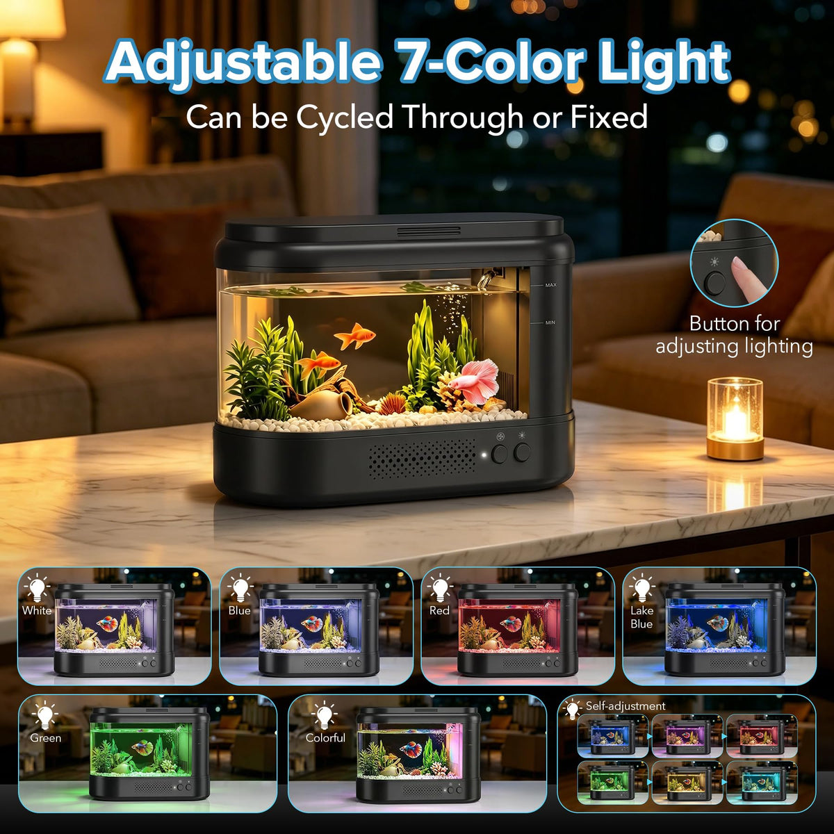 Black 1 Gallon Acrylic Aquarium Kit N604