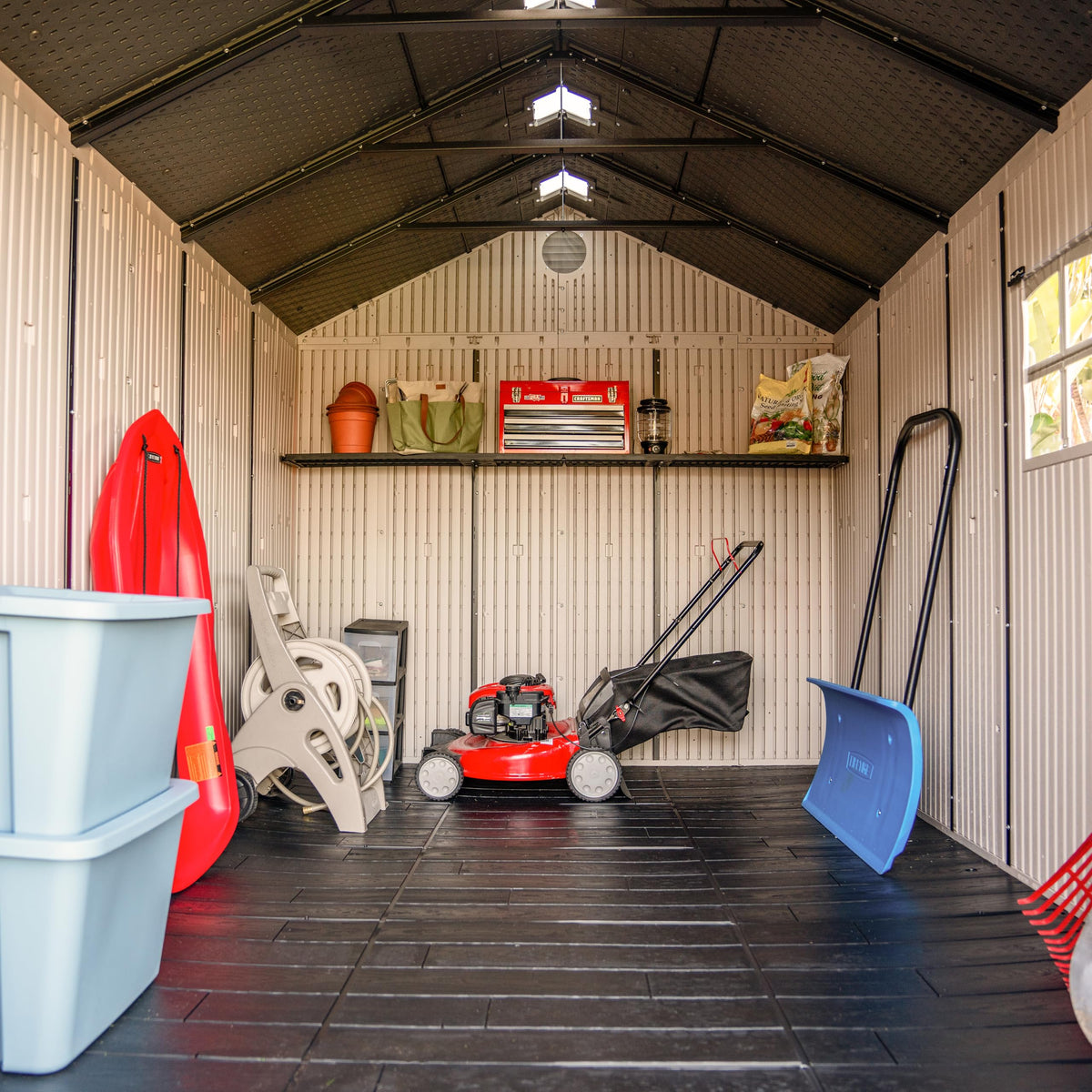 8x15 Ft Desert Sand Resin Outdoor Storage Shed T3294