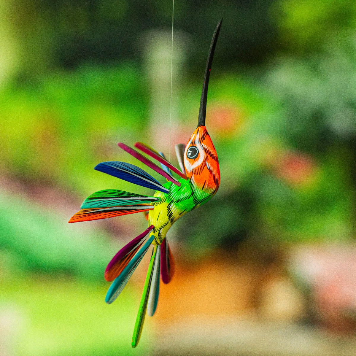 Hand Painted Wood Alebrije Bird Ornament Q4969