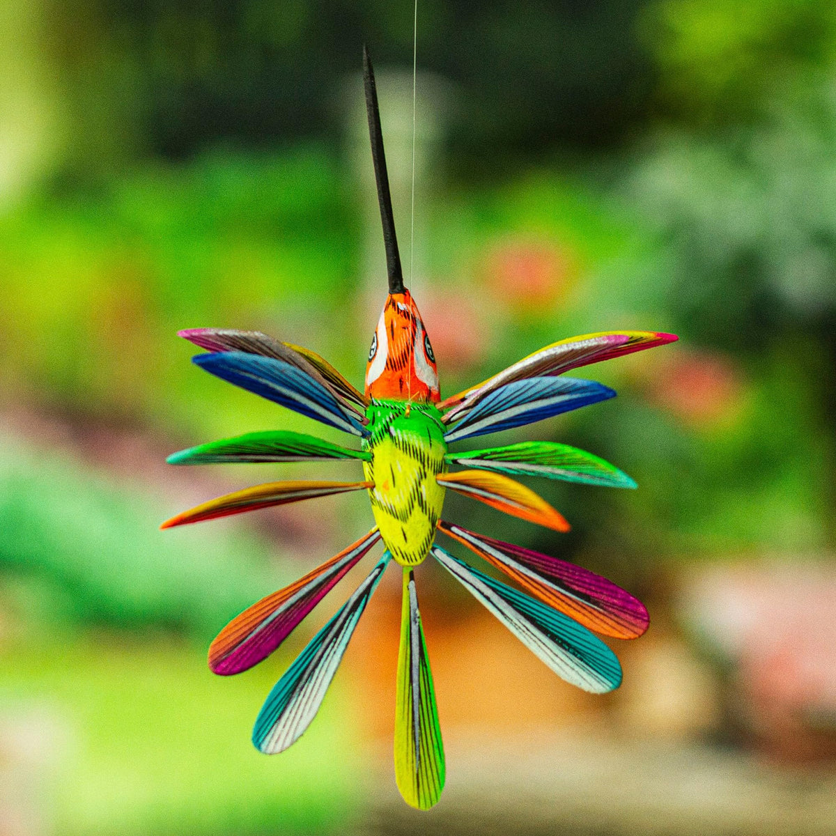 Hand Painted Wood Alebrije Bird Ornament Q4969
