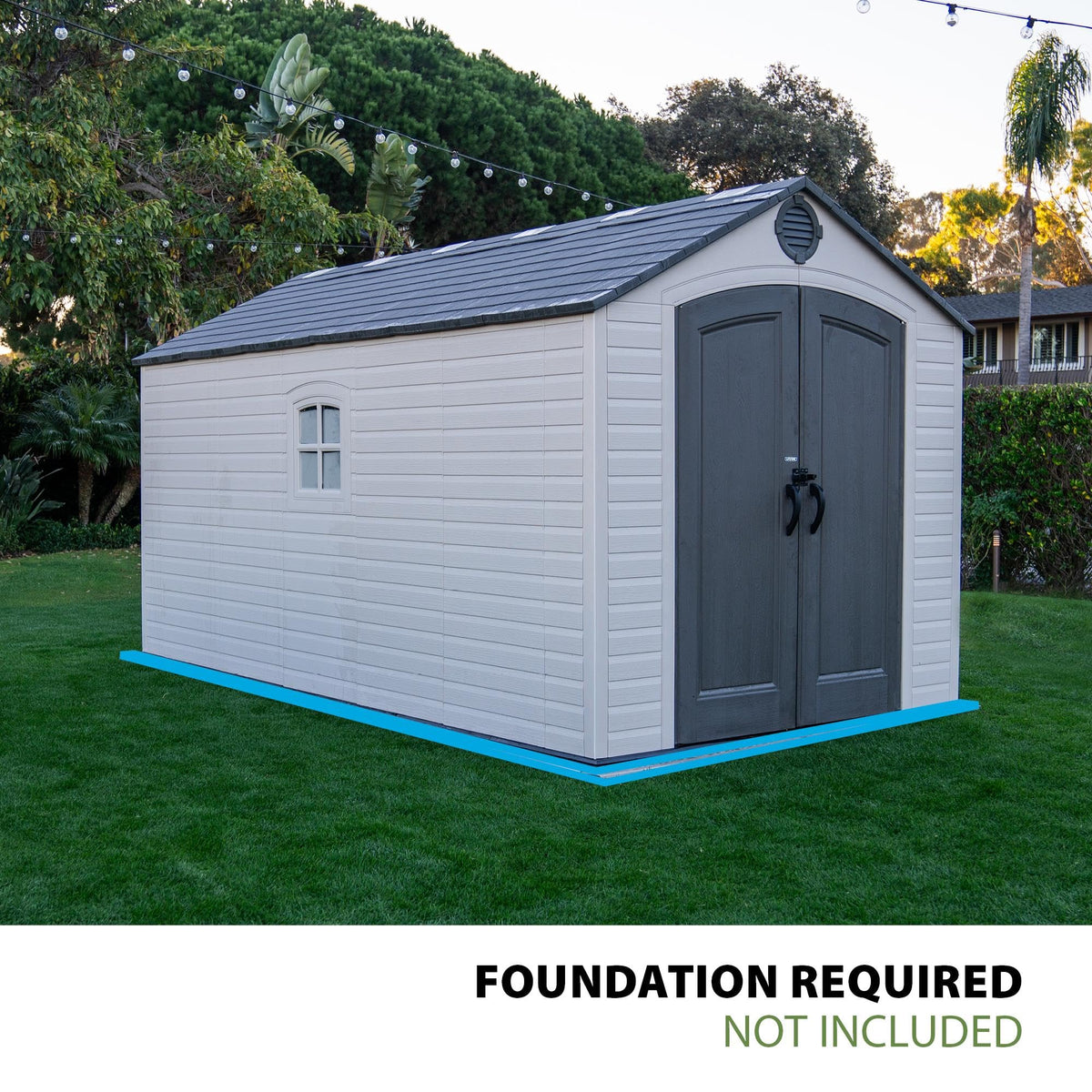 8x15 Ft Desert Sand Resin Outdoor Storage Shed T3294