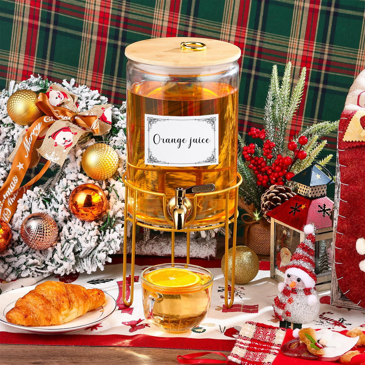 1 Gallon Glass Beverage Dispenser with Spigot, 2 Pack H969